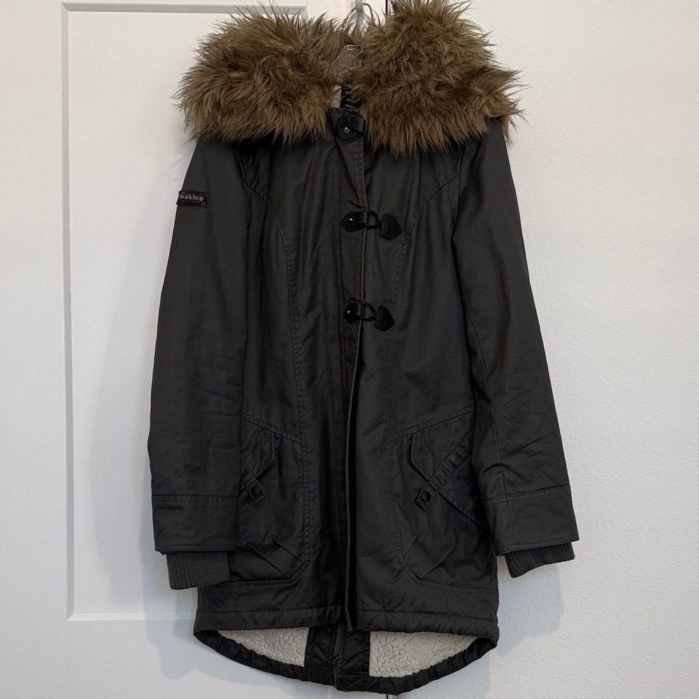 Oakley Parka Anorak Coat with Faux Fur Lined Hood Size XS